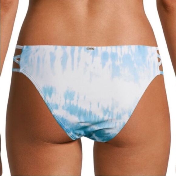 XOXO Blue Tie-Dye Cutout Side Hipster Bikini Bottoms, Size L, NWT - Picture 3 of 8